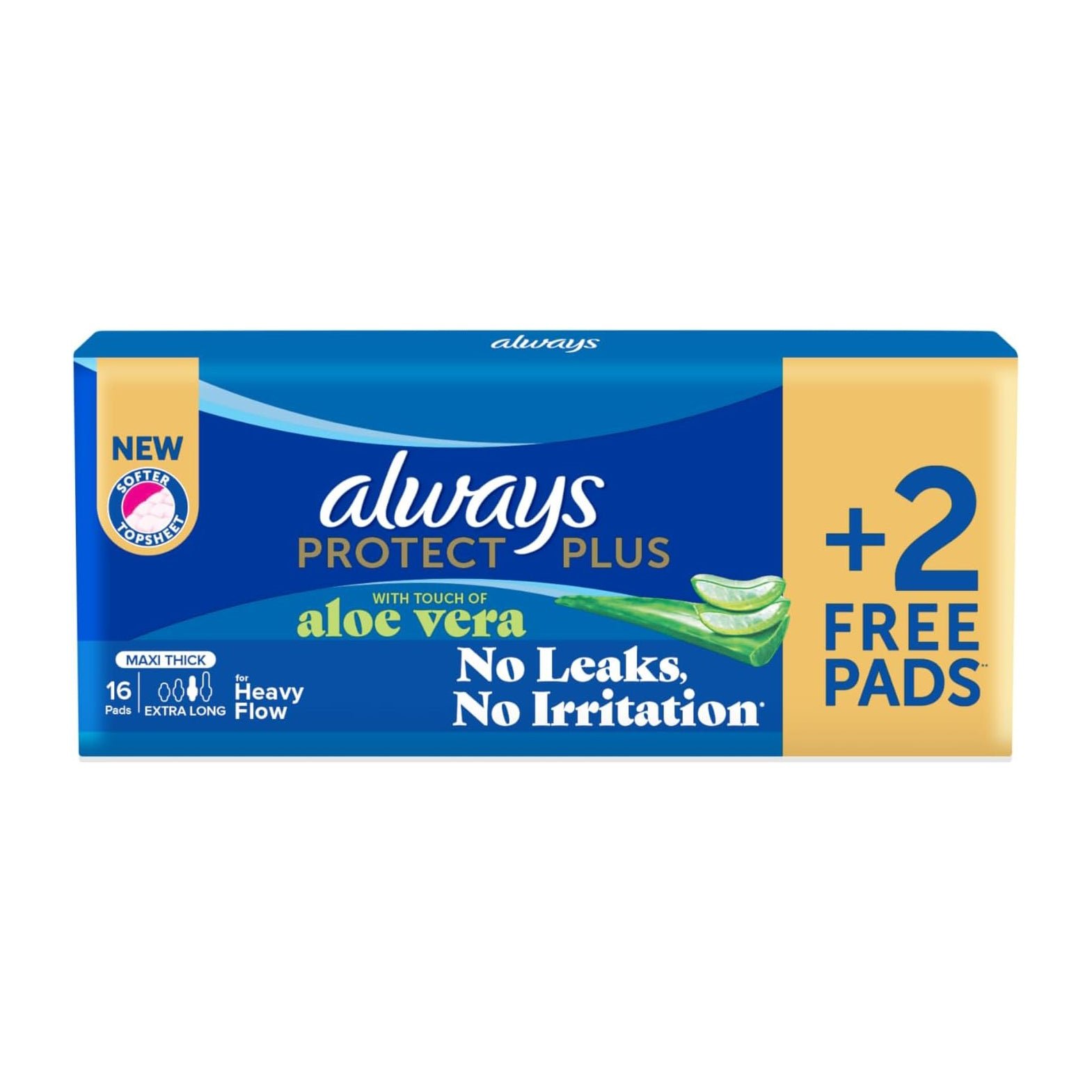 Always Protect Plus Aloe Vera Long Pads - 16 Pads