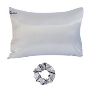 Bless Antistatic Satin Pillowcase + Bonus Scrunchie - Silver