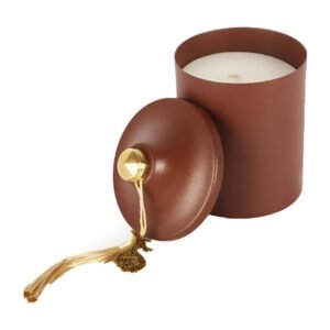 Candle Connection Fresh Linen & Amber Brown Scented Pyramid Candle Cup