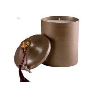 Candle Connection Fresh Linen & Amber Greige Scented Pyramid Candle Cup