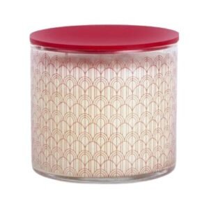 Candle Connection Orchid & Jojoba Scented Candle Waves Glass Red