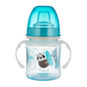 Canpol Babies Glowing Handles EasyStart Silicon Training Cup (6m+) - Exotic Animals Blue