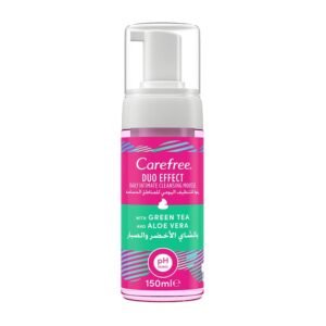 Carefree Duo Effect Daily Intimate Cleansing Mousse With Green Tea & Aloe Vera - 150ml