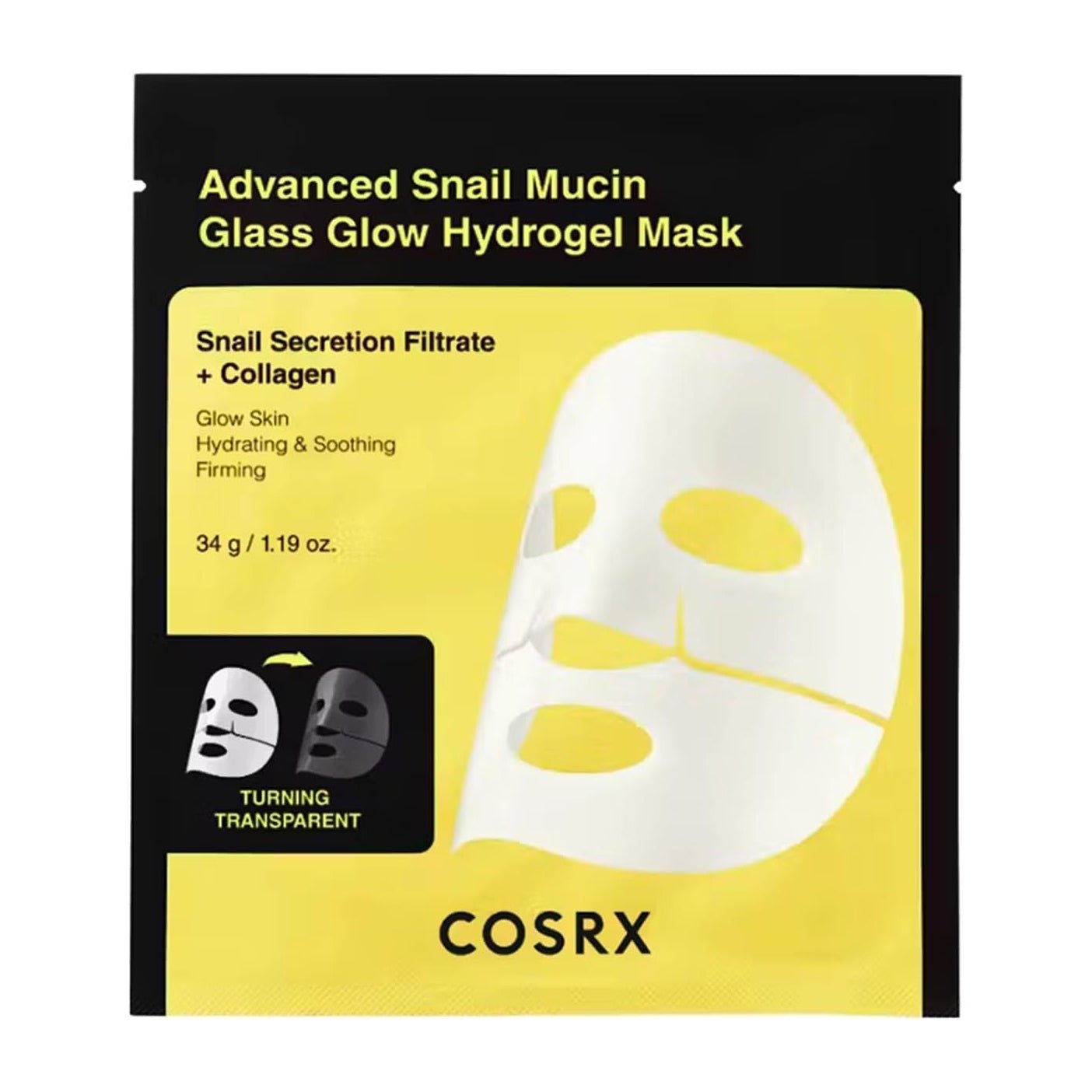 Cosrx Advanced Snail Mucin Glass Glow Hydrogel Mask - 1 Sheet