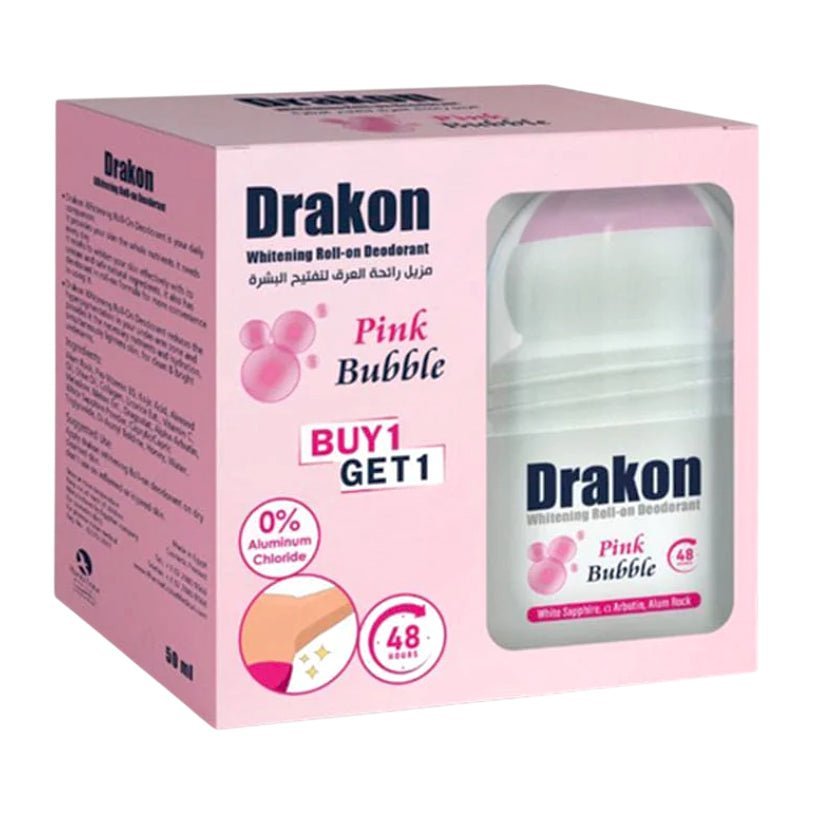 Drakon Offer 1+1 Whitening Pink Bubble Roll On Deodorant - 50ml