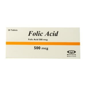 Folic acid 500 mcg - 20 Tablets
