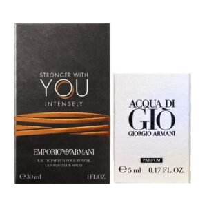 Giorgio Armani Stronger With You Intensely EDP 30ml + Acqua Di Gio Parfum 5ml For Men Gift Set