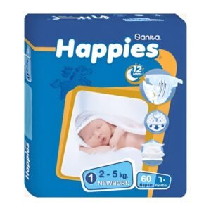 Happies New Born 2-5kg Size 1 Baby Diapers - 60 Diapers