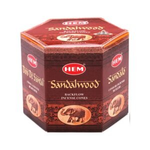 Hem Sandalwood Backflow Incense Cones – 40 Cones