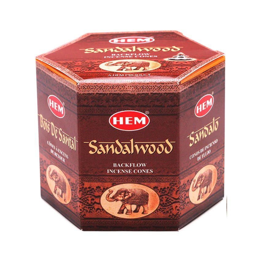 Hem Sandalwood Backflow Incense Cones – 40 Cones