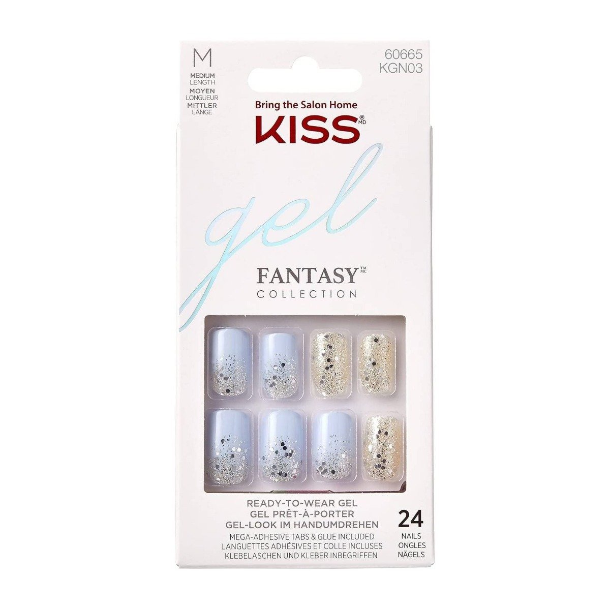 Kiss Gel Fantasy Nails Painted Veil - 60665