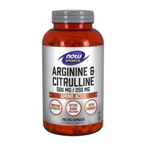 Now Sports Arginine & Citrulline Amino Acids 500 gm – 120 Capsules