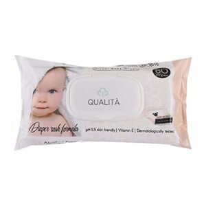 Qualita Diaper Rash Formula Baby Wipes - 80 Wipes