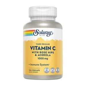 Solaray Vitamin C with Rose Hips & Acerola 1000mg Vegcaps - 100 Vegcaps